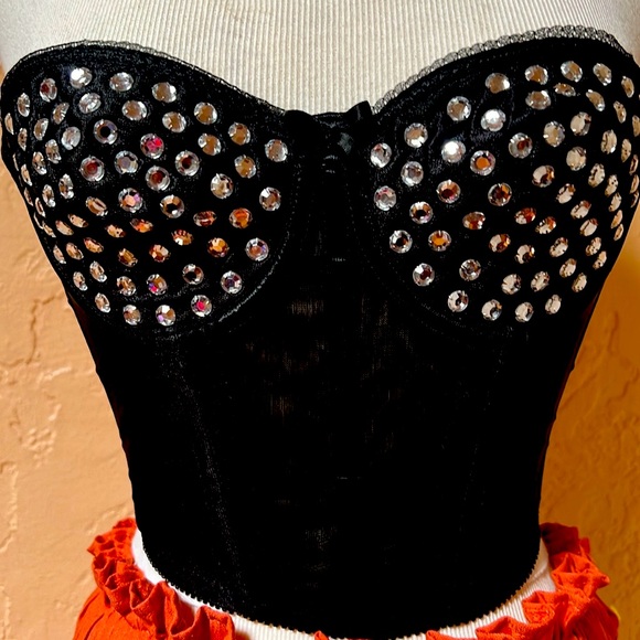 Tops - Madonna Style Metallic Studs Bustier Bra Corset Top